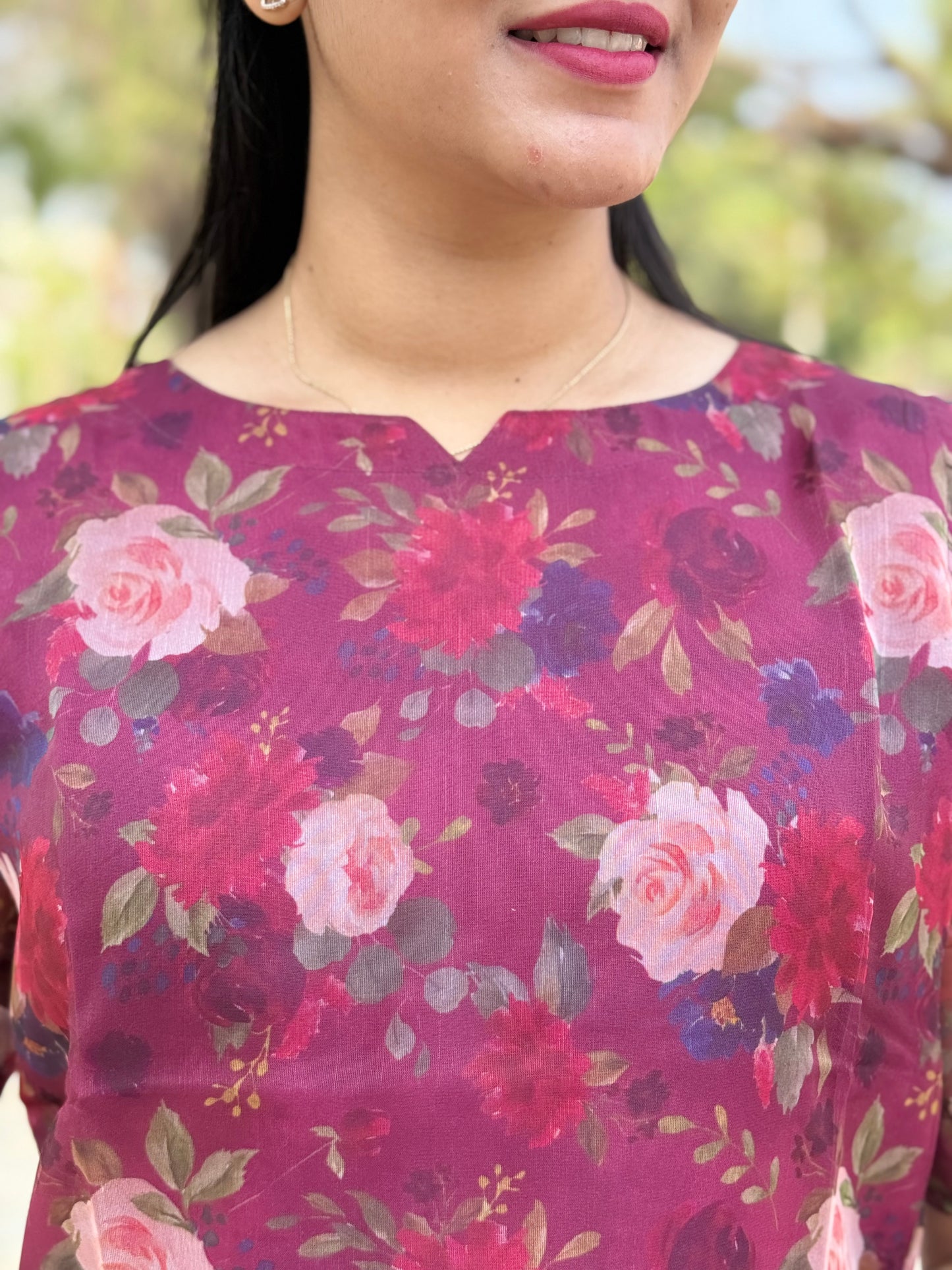 HUSH Organza Kurthi top Plum