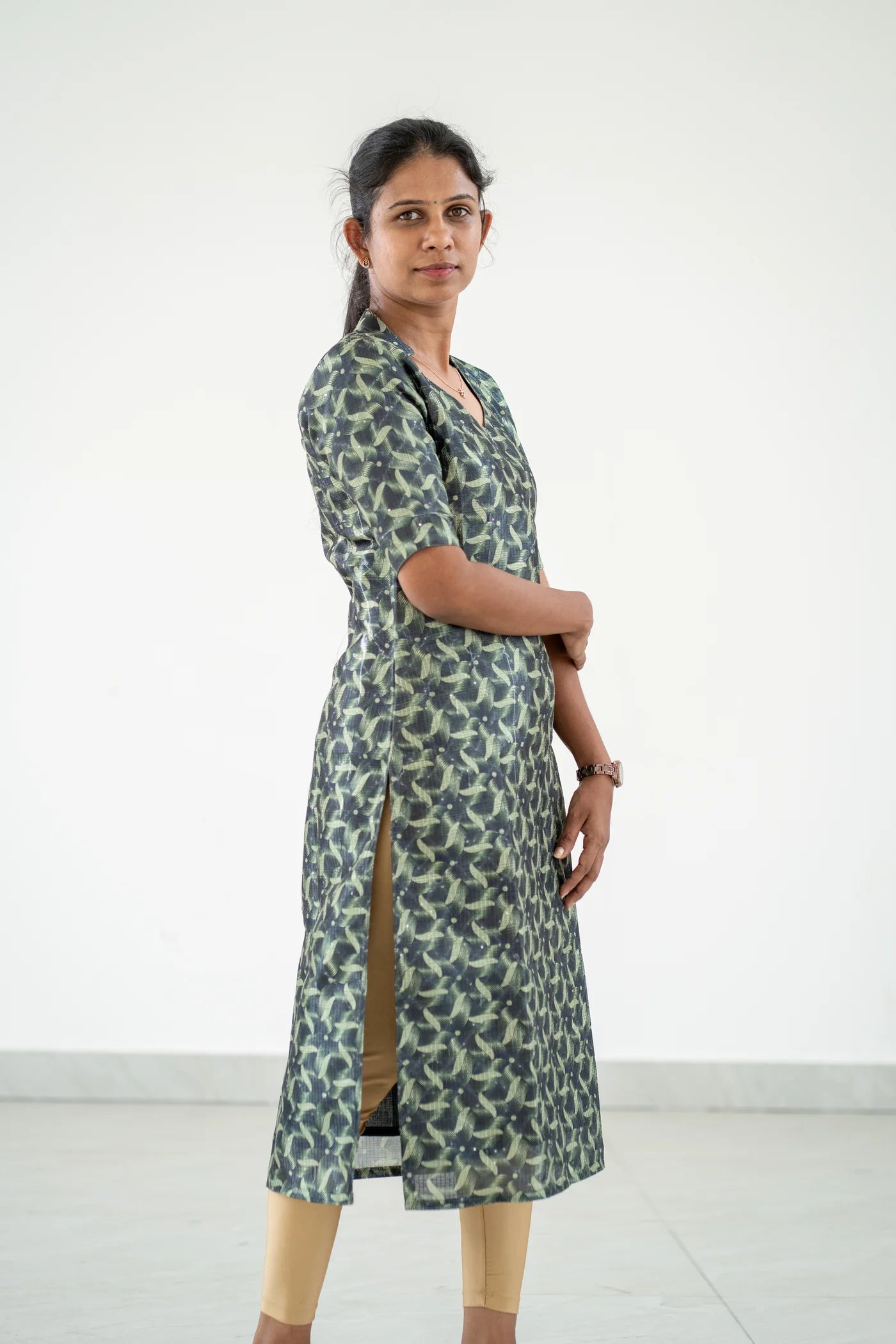 Eilaa - Olive Flow Organza Top