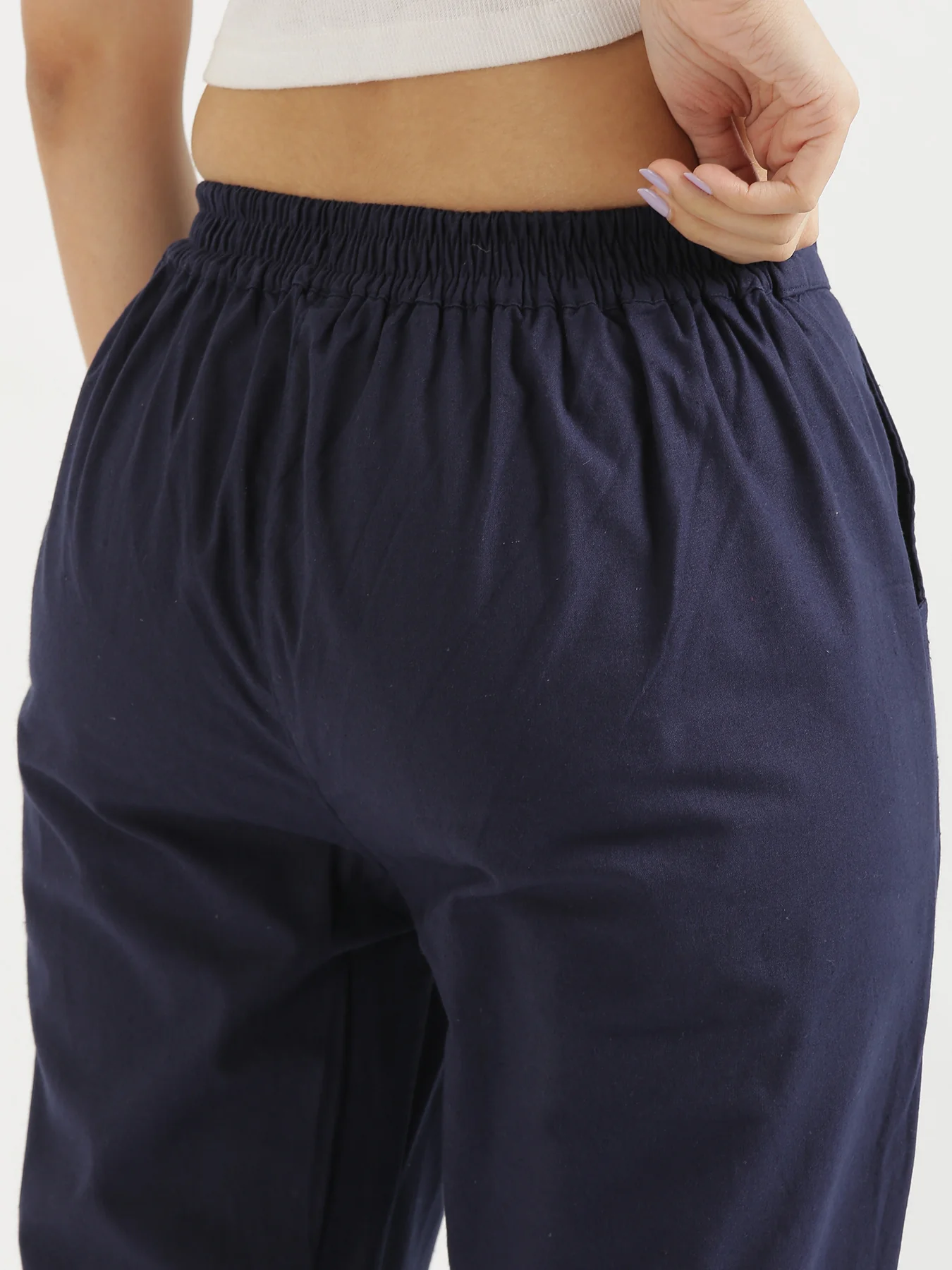 Everyday Cotton Pants - Navy Blue