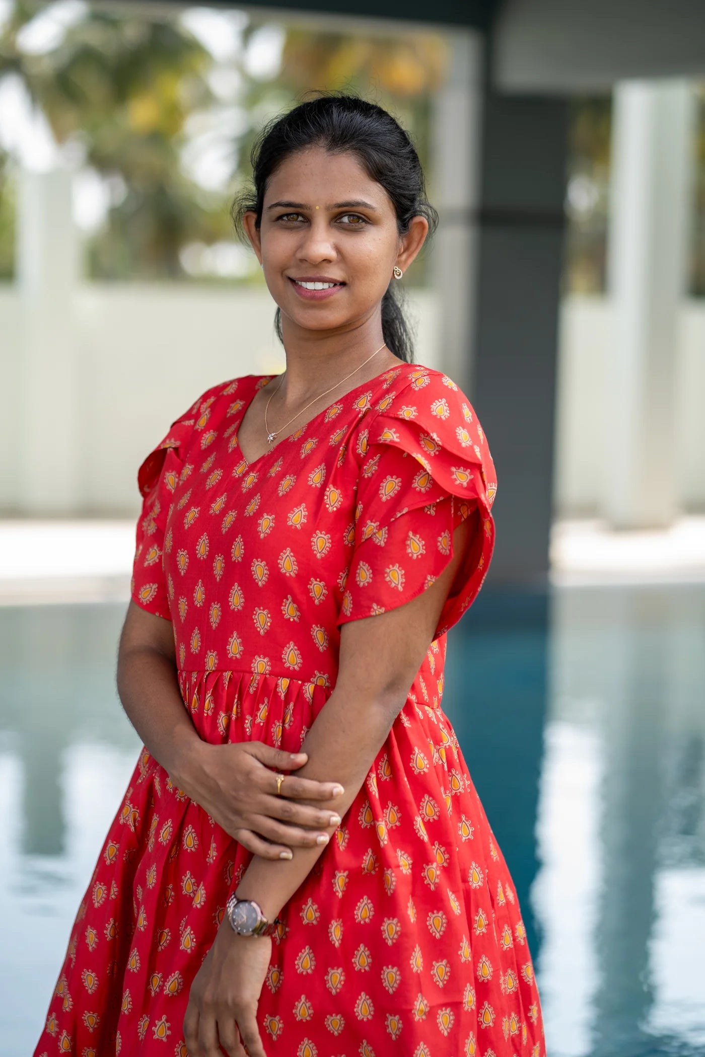 Eilaa - Twirl In Scarlet Gown