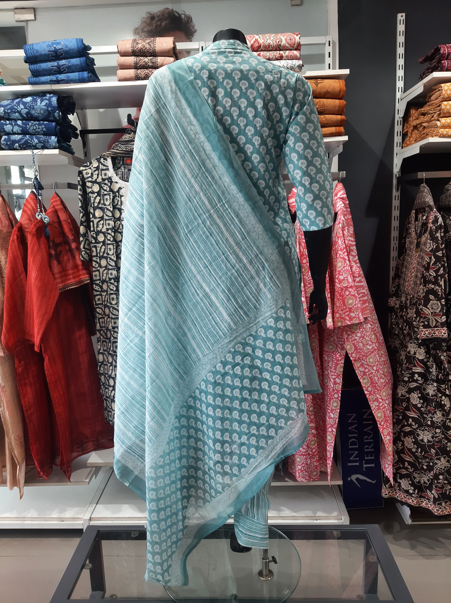 2835001SKYGREEN - Womens KURTHI SET