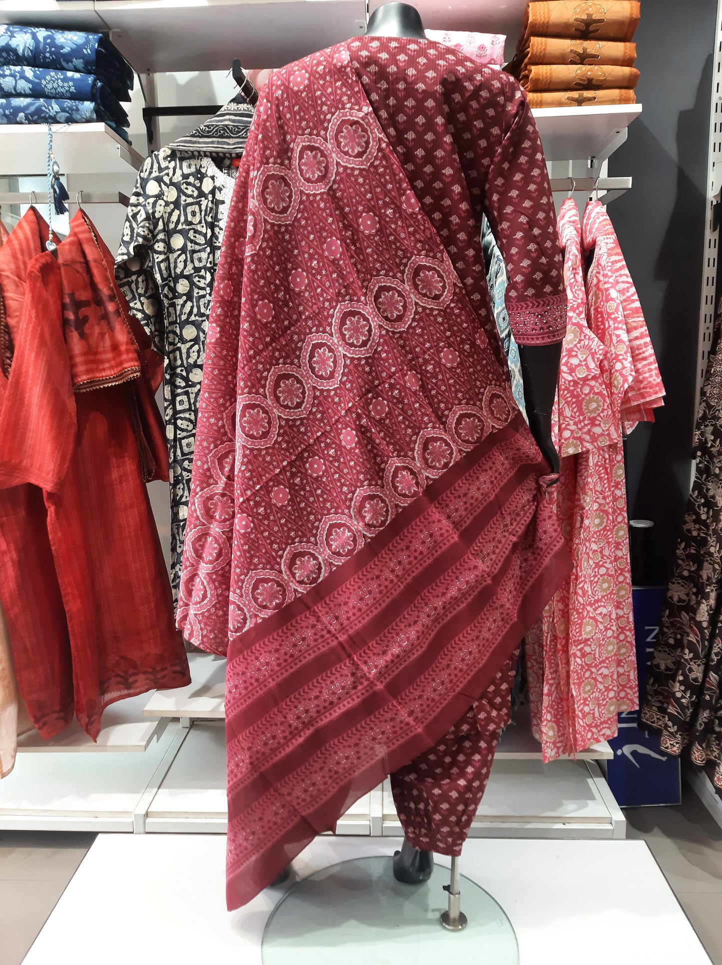 2648394MAGENTA - Womens 3 PCS KURTHI SET
