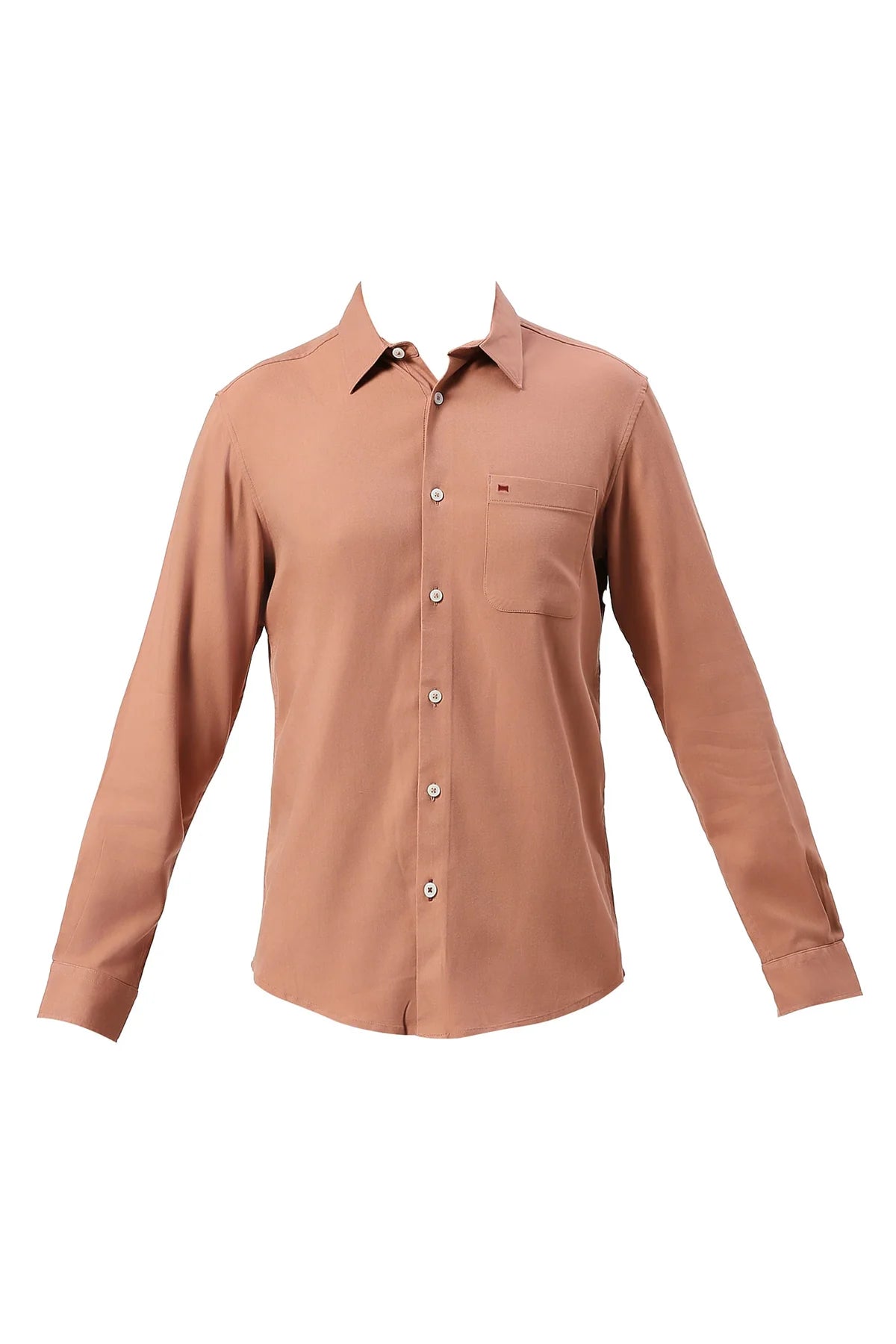 Basics Mens MID BROWN SLIM PLAIN SHIRT - 24BSH53516