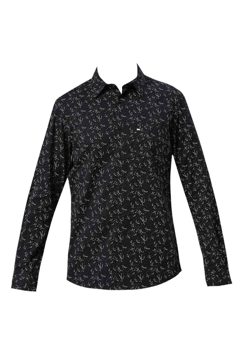 Basics Mens BLACK SLIM PRINT SHIRT - 24BSH54853