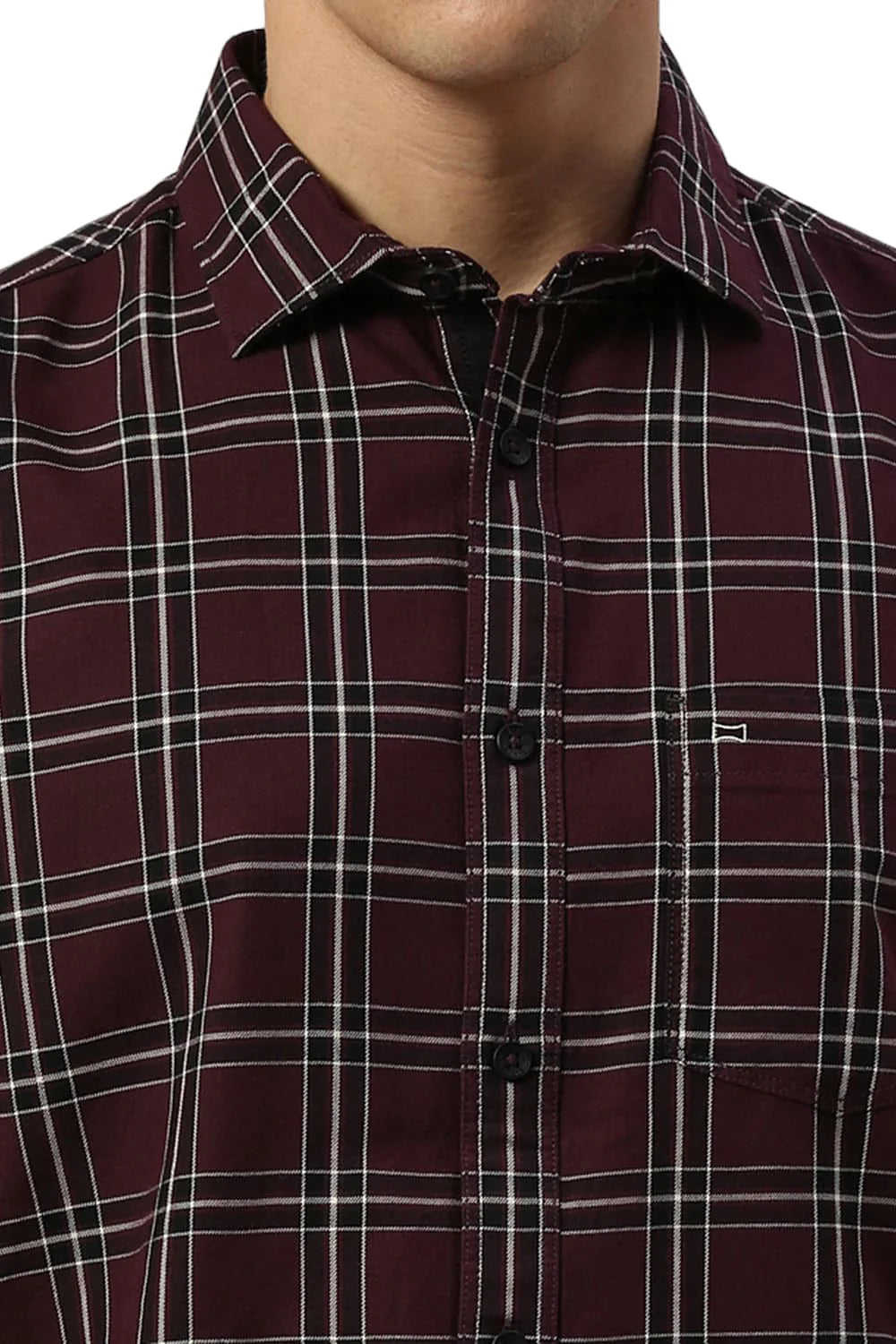 Basics Mens PURPLE SLIM CHECKS SHIRT - 24BSH54883