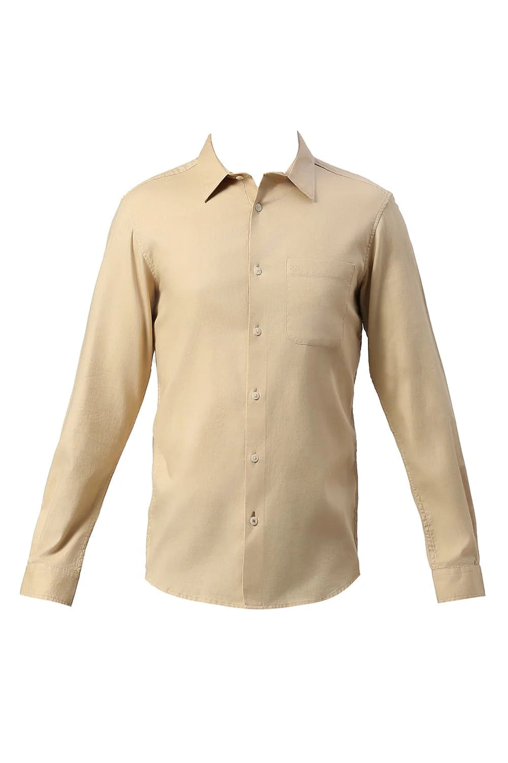 Basics Mens BEIGE SLIM PLAIN SHIRT - 24BSH54888