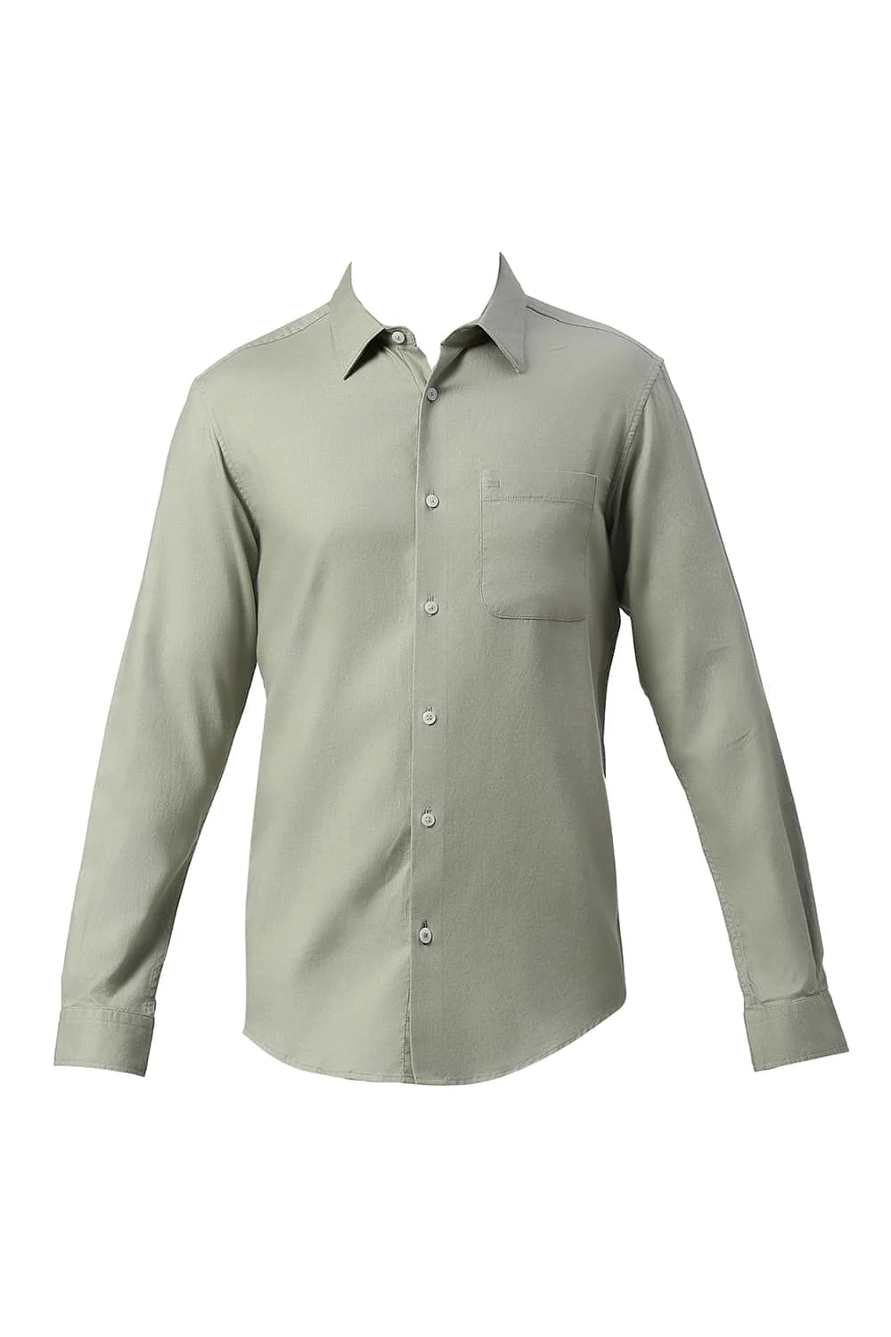 Basics Mens MID GREEN SLIM PLAIN SHIRT - 24BSH54889