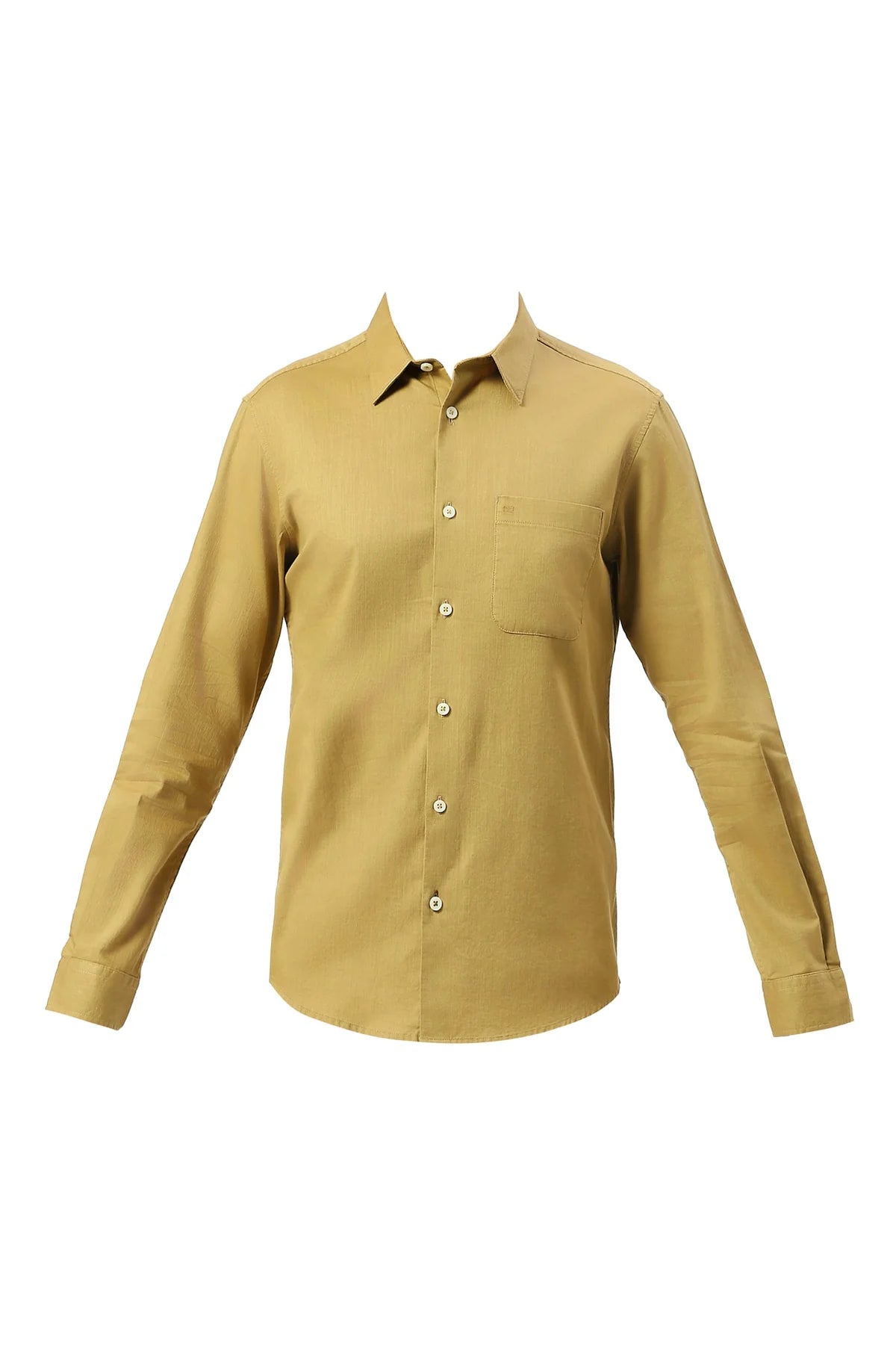 Basics Mens KHAKI SLIM PLAIN SHIRT - 24BSH54893