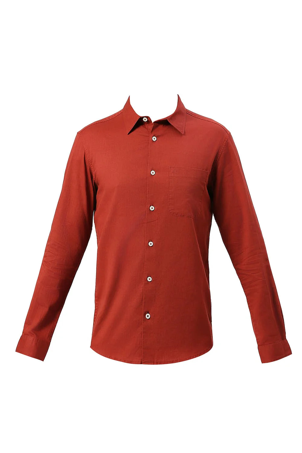 Basics Mens RED SLIM PLAIN SHIRT - 24BSH54895