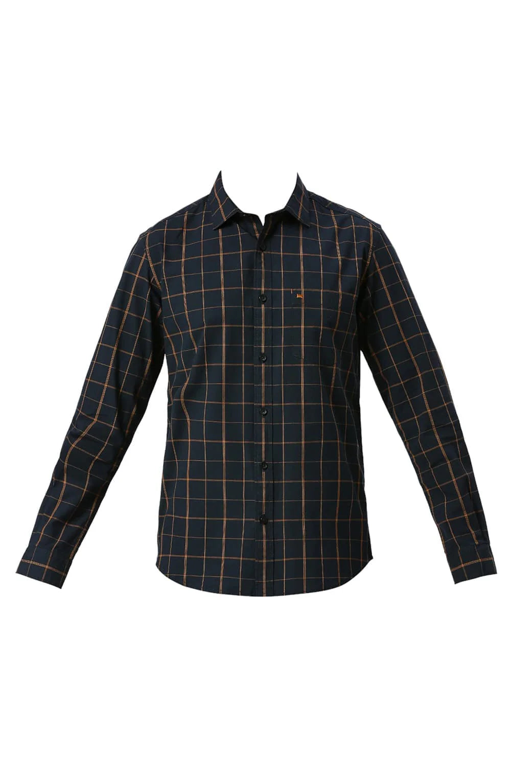 Basics Mens BLACK SLIM CHECKS SHIRT - 24BSH54948