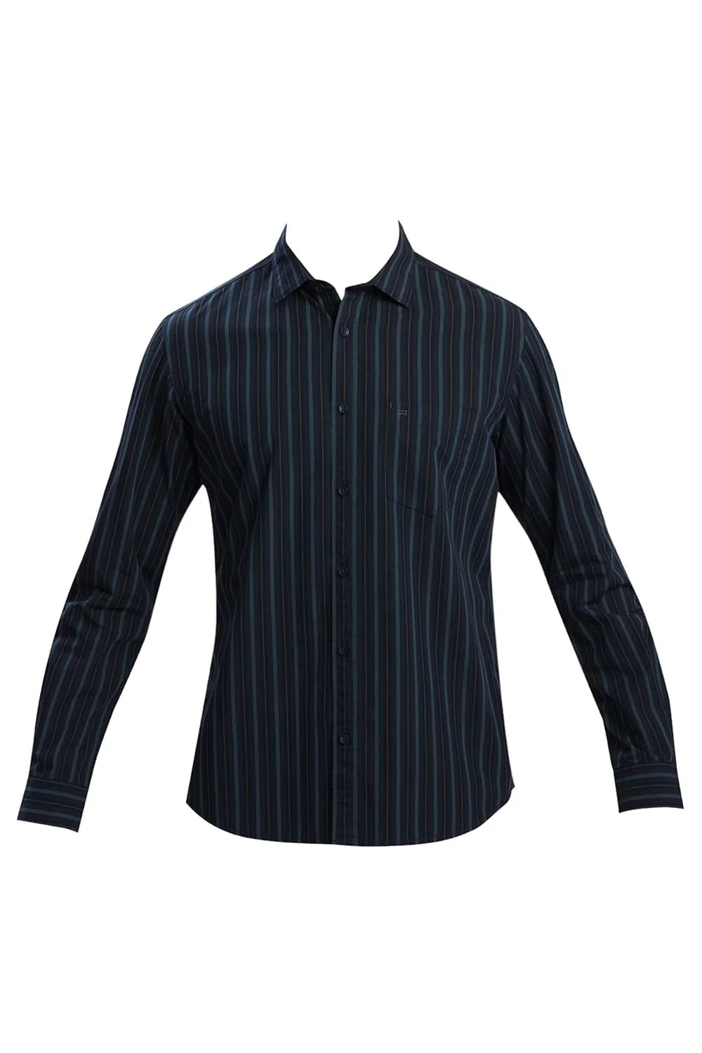 Basics Mens NAVY SLIM STRIPES SHIRT - 24BSH54992
