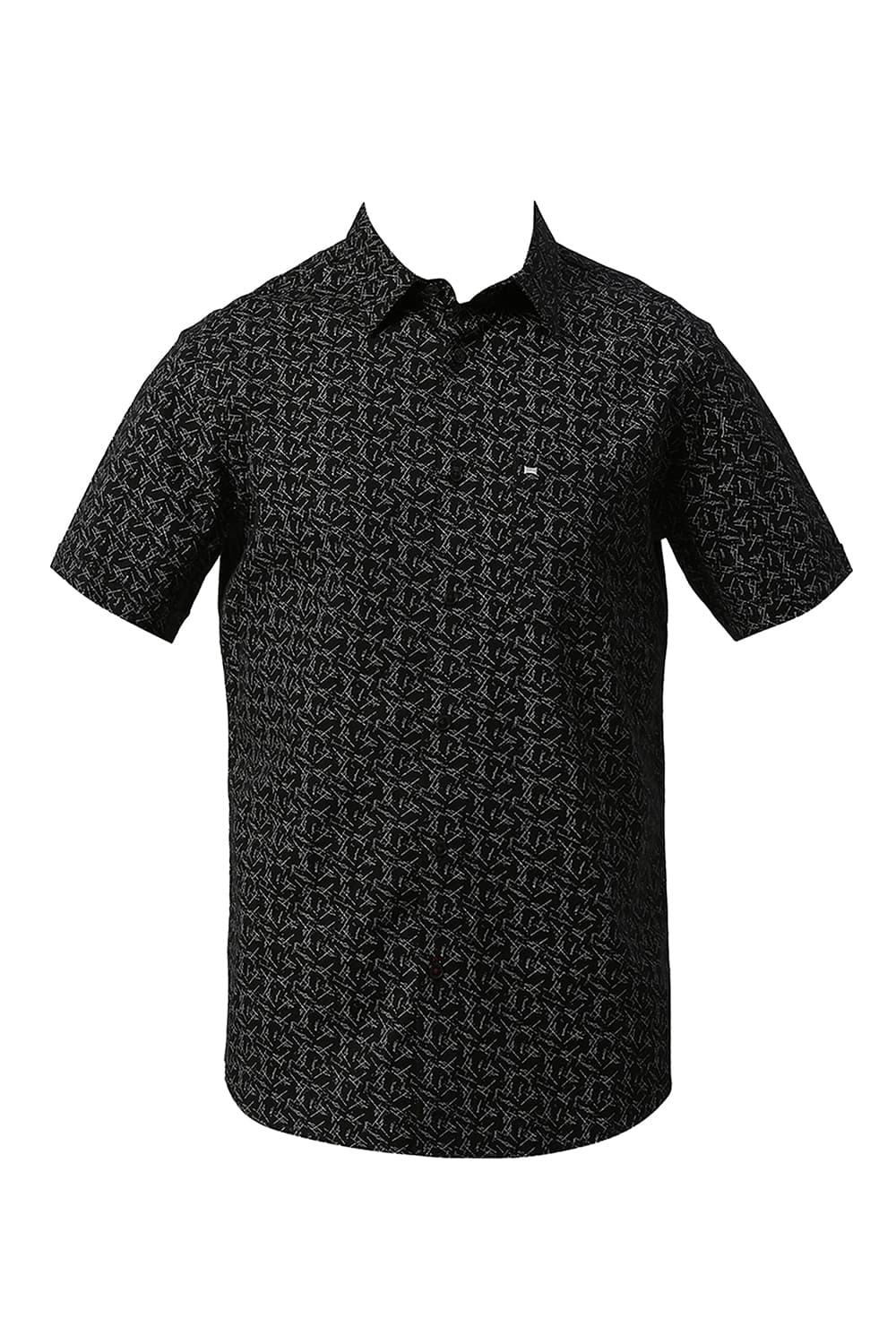 Basics Mens BLACK SLIM PRINT SHIRT - 24BSH55116
