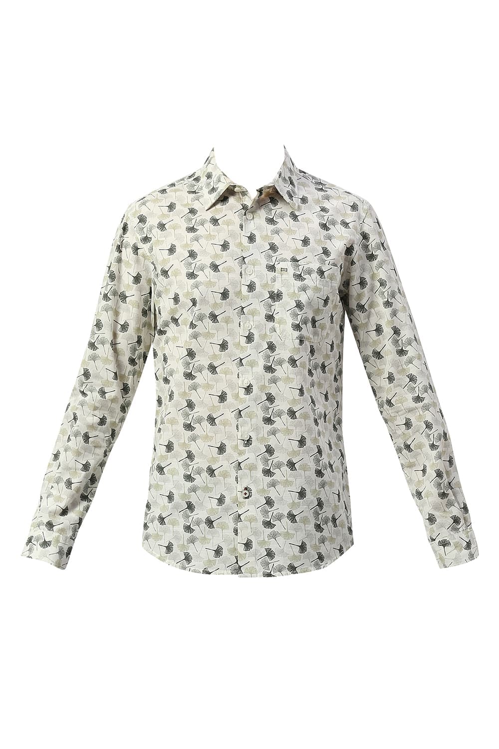 Basics Mens BEIGE SLIM PRINT SHIRT - 24BSH55127