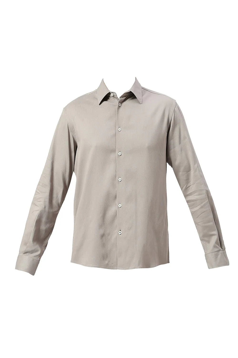 Basics Mens GREY SLIM SELF SHIRT - 24BSH55150