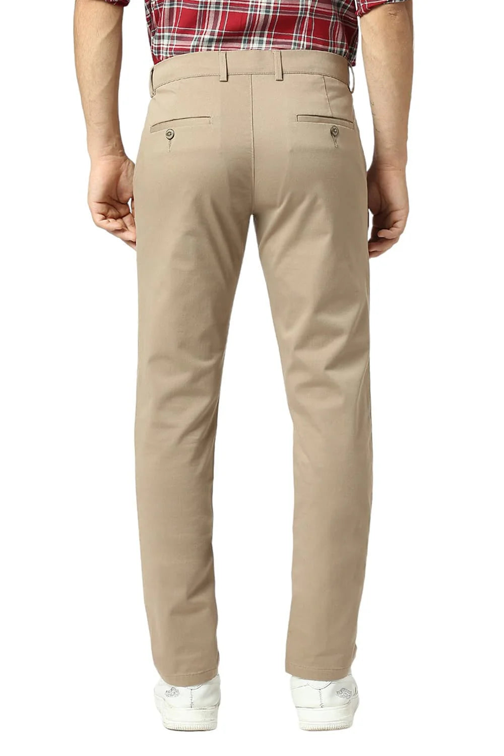 Basics Mens MID BROWN TAPERED SELF TROUSER - 24BTR55015