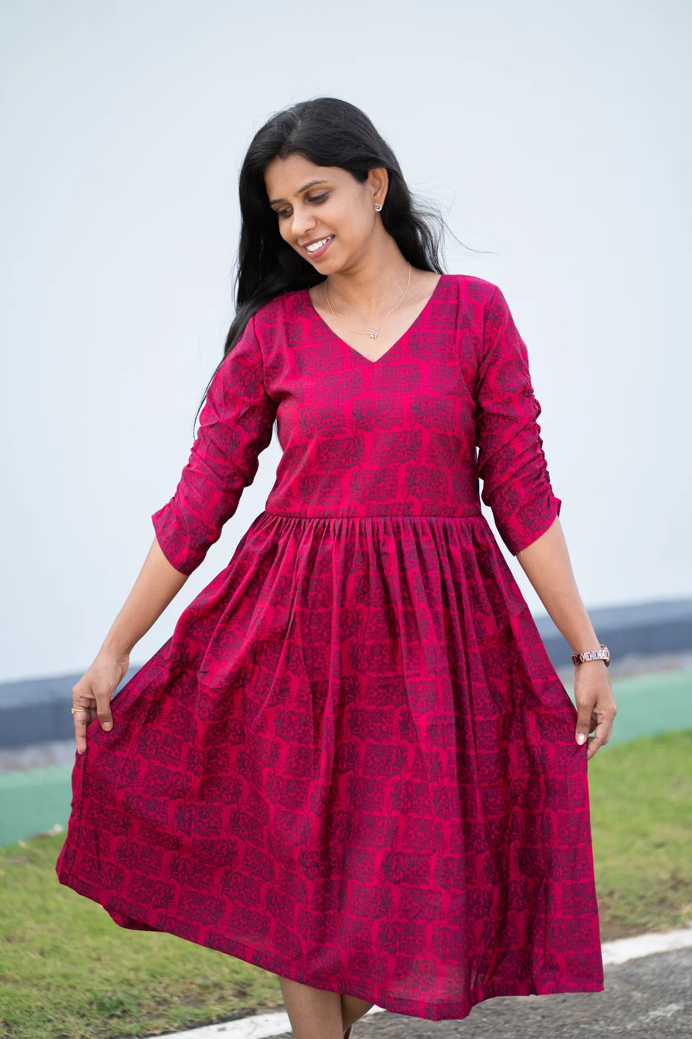 Eilaa - Crimson Grace Gown