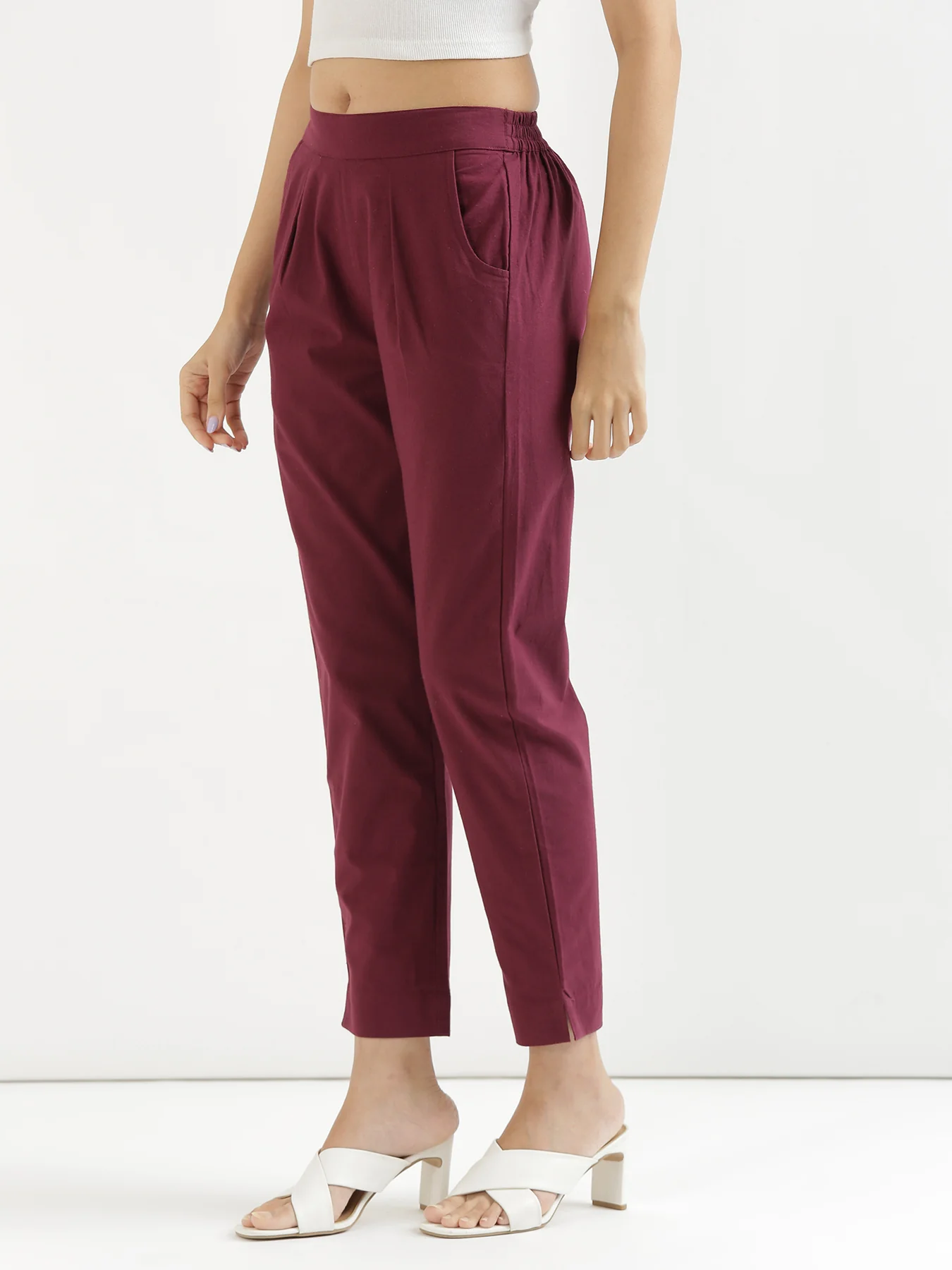 Everyday Cotton Pants - Wine