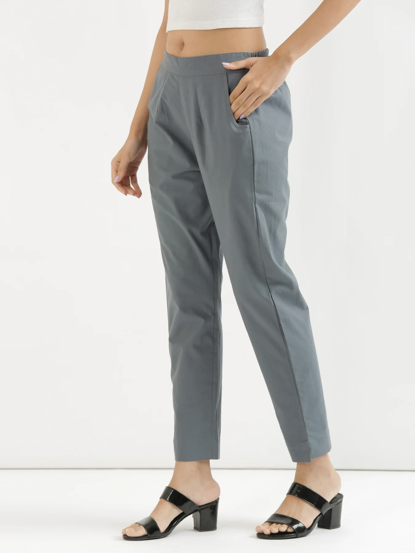 Everyday Cotton Pants - Cement Grey