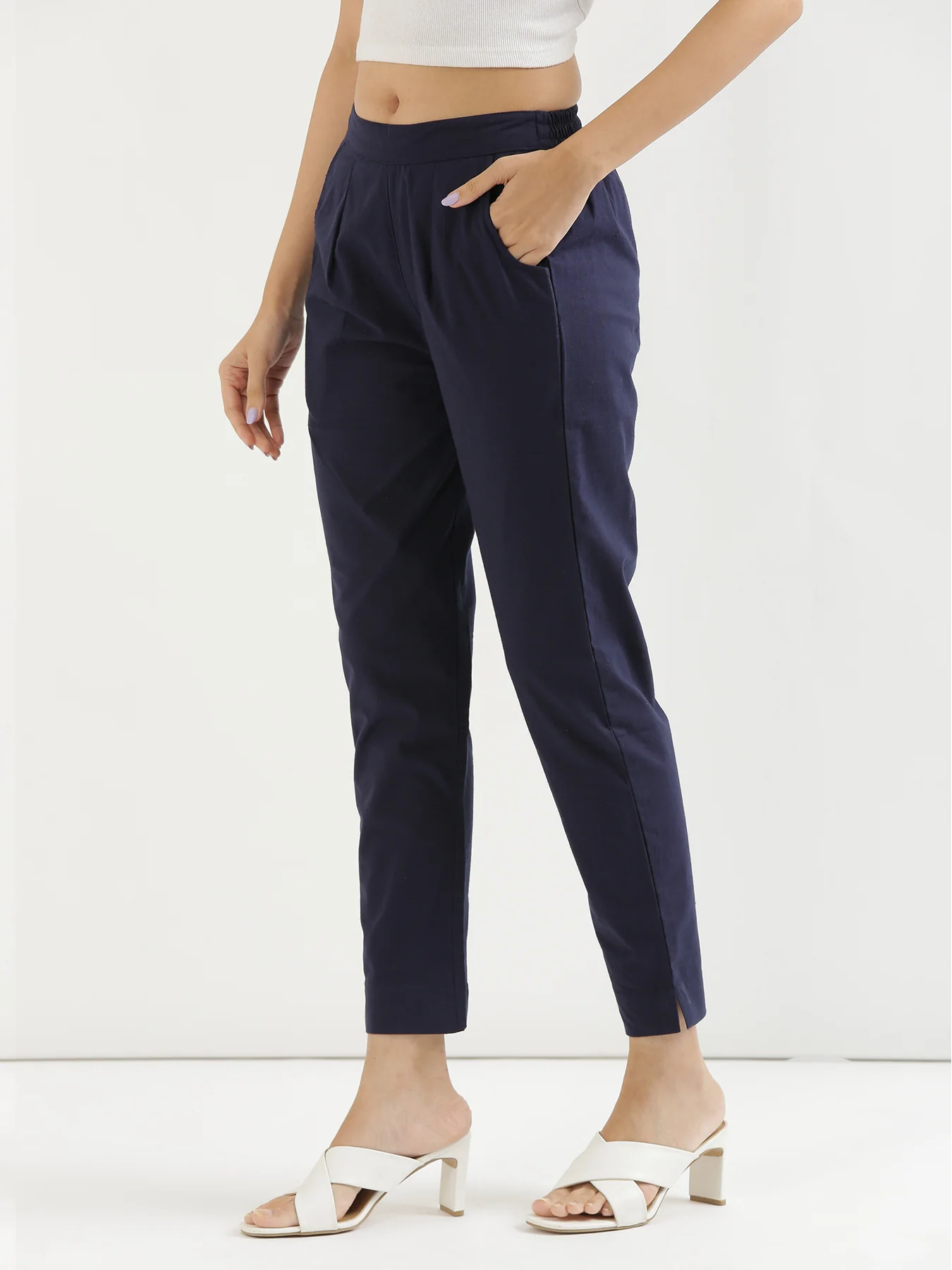 Everyday Cotton Pants - Navy Blue