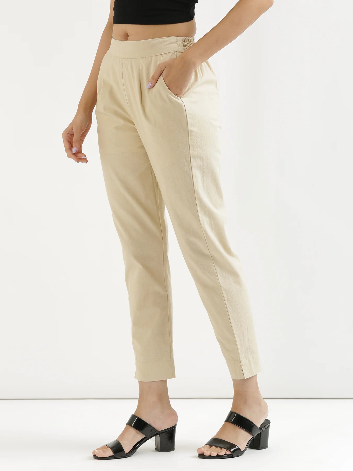 Everyday Cotton Pants - Beige
