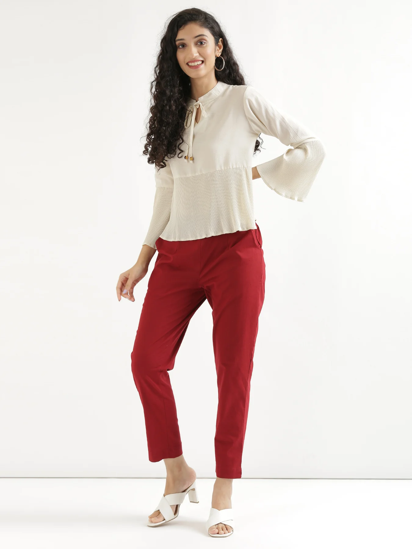 Everyday Cotton Pants - Maroon