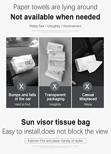 Detachi Car Tissue Holder, Sun Visor Napkin Holder, Car Visor Tissue Holder, Tissue Holder for Car (Beige)