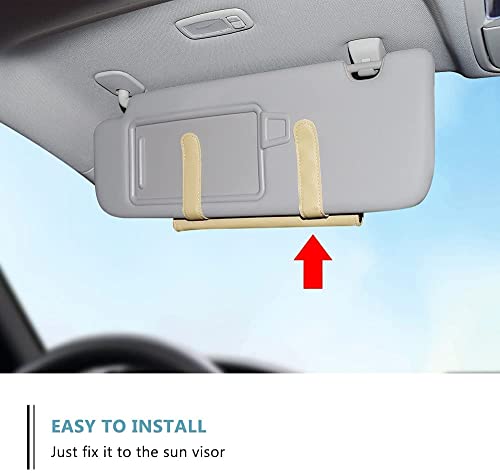 Detachi Car Tissue Holder, Sun Visor Napkin Holder, Car Visor Tissue Holder, Tissue Holder for Car (Beige)