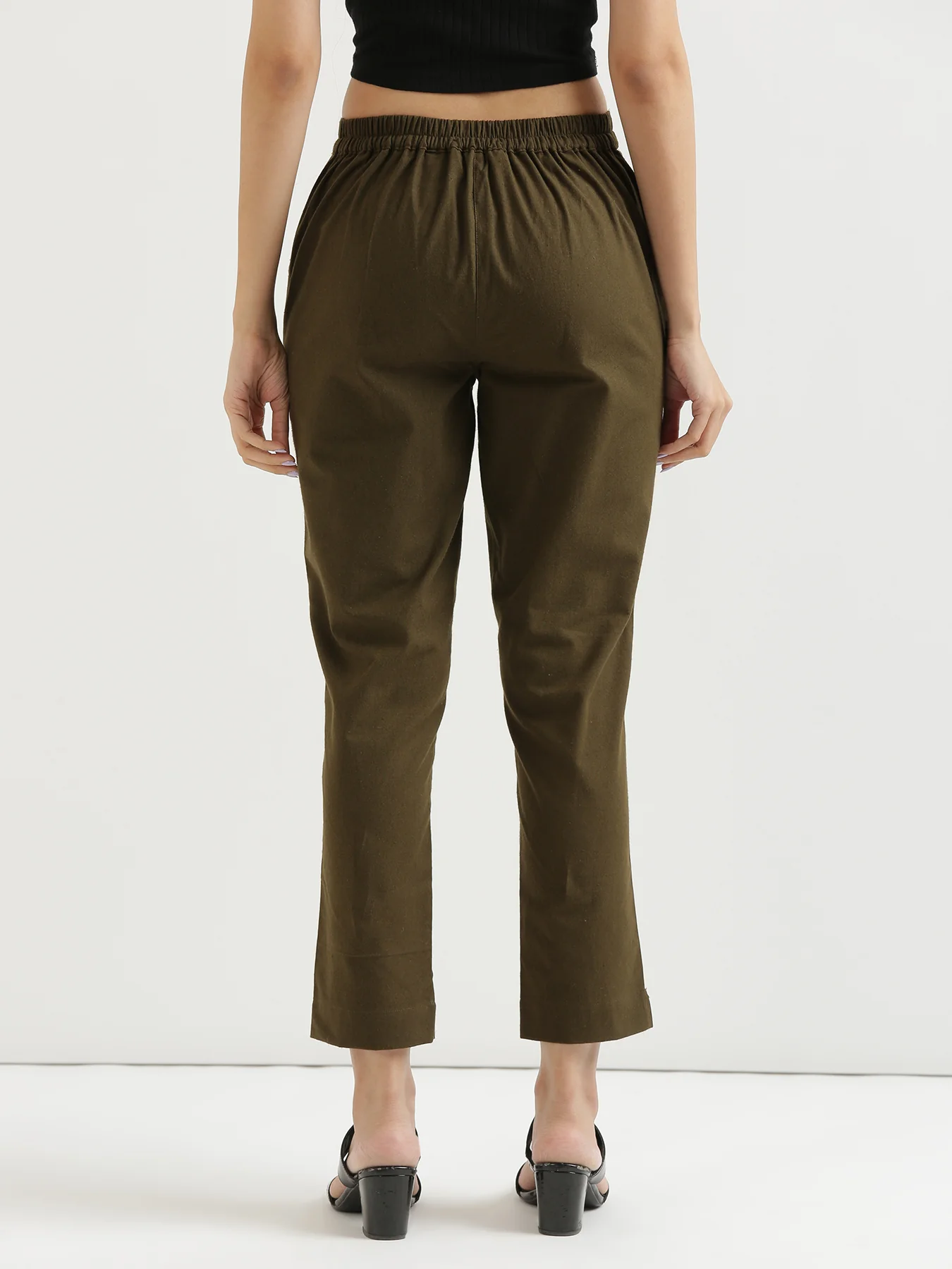 Everyday Cotton Pants - Olive green