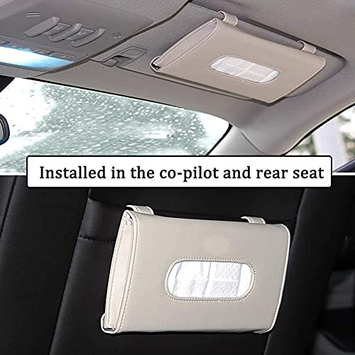 Detachi Car Tissue Holder, Sun Visor Napkin Holder, Car Visor Tissue Holder, Tissue Holder for Car (Beige)