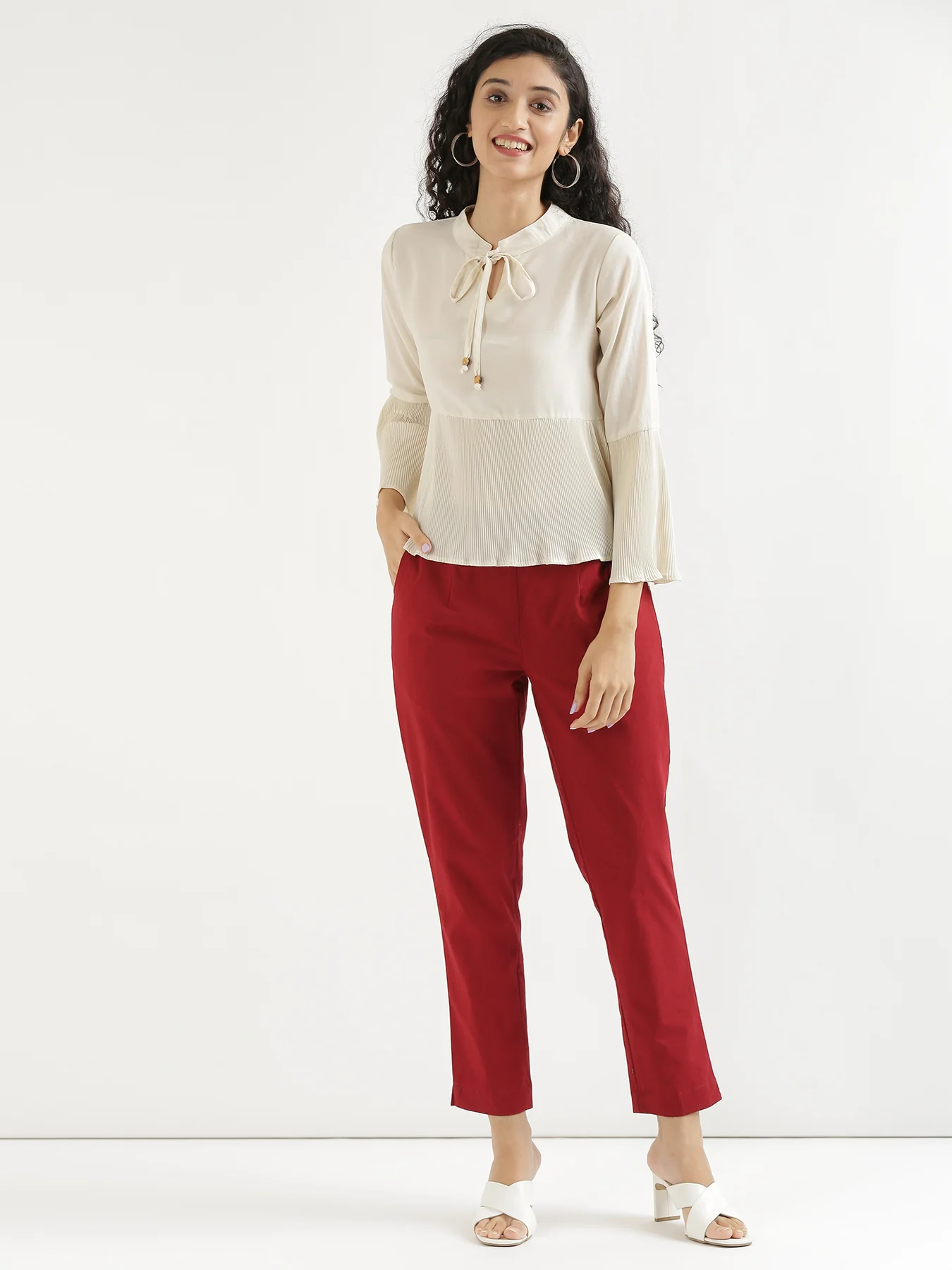 Everyday Cotton Pants - Maroon
