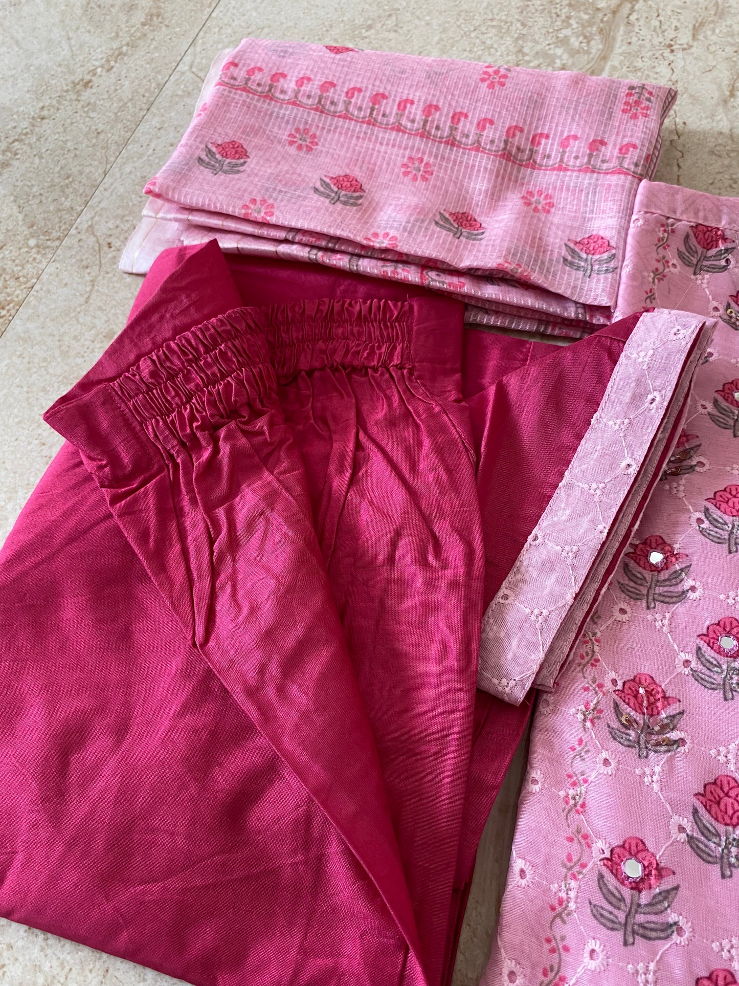 3 PCS KURTHI SET 1792123BABY PINK