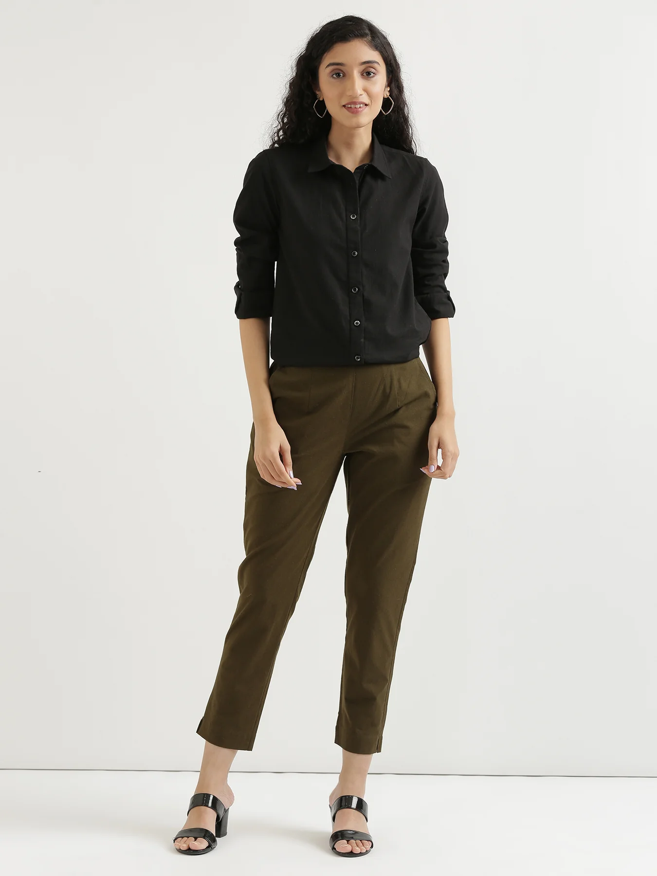 Everyday Cotton Pants - Olive green