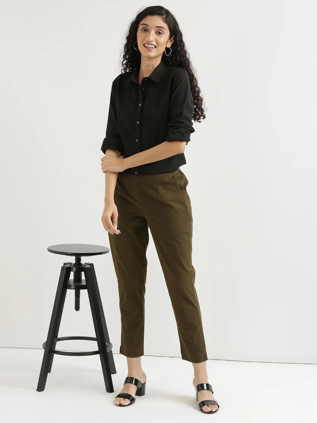 Everyday Cotton Pants - Olive green