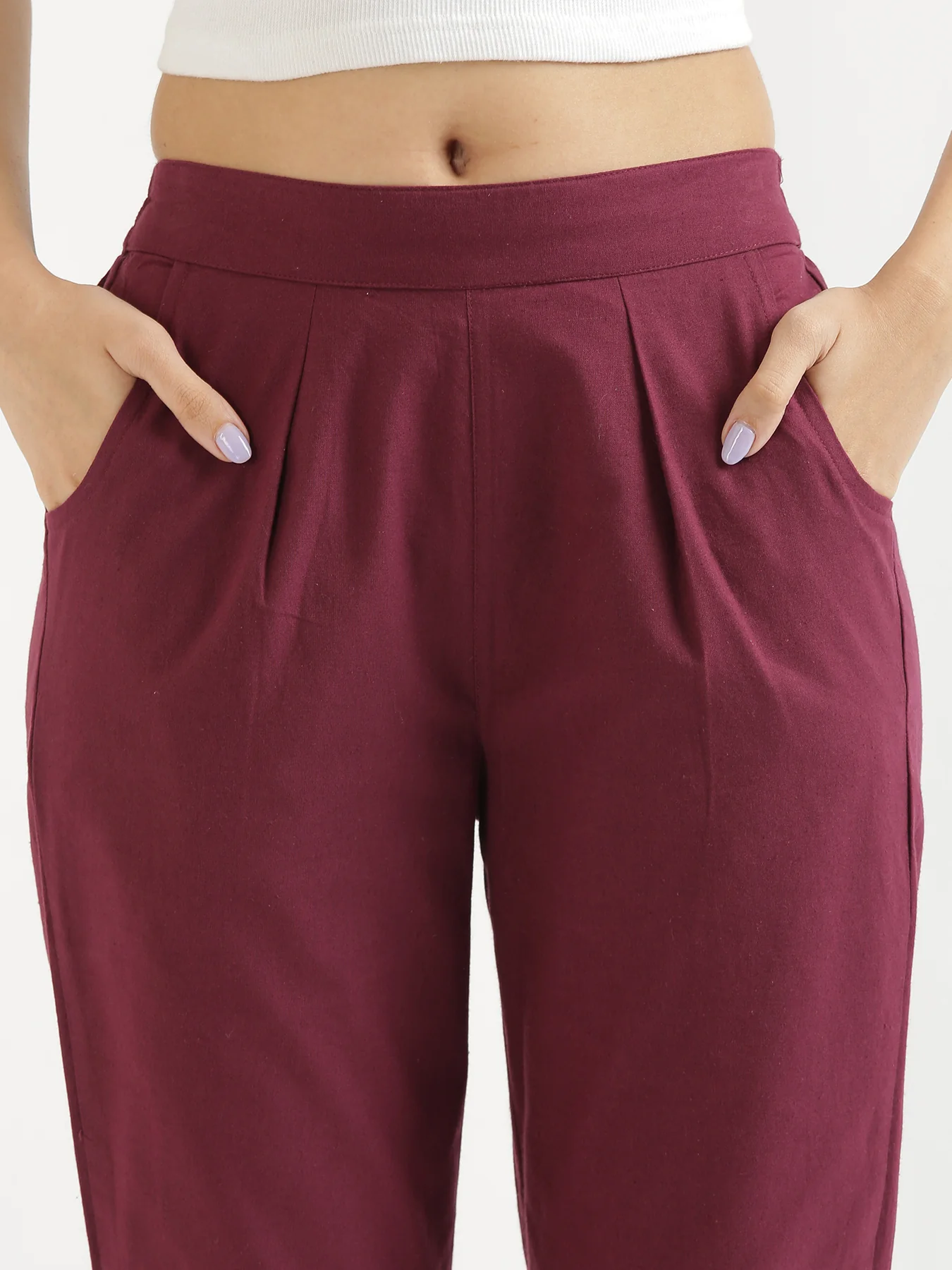 Everyday Cotton Pants - Wine
