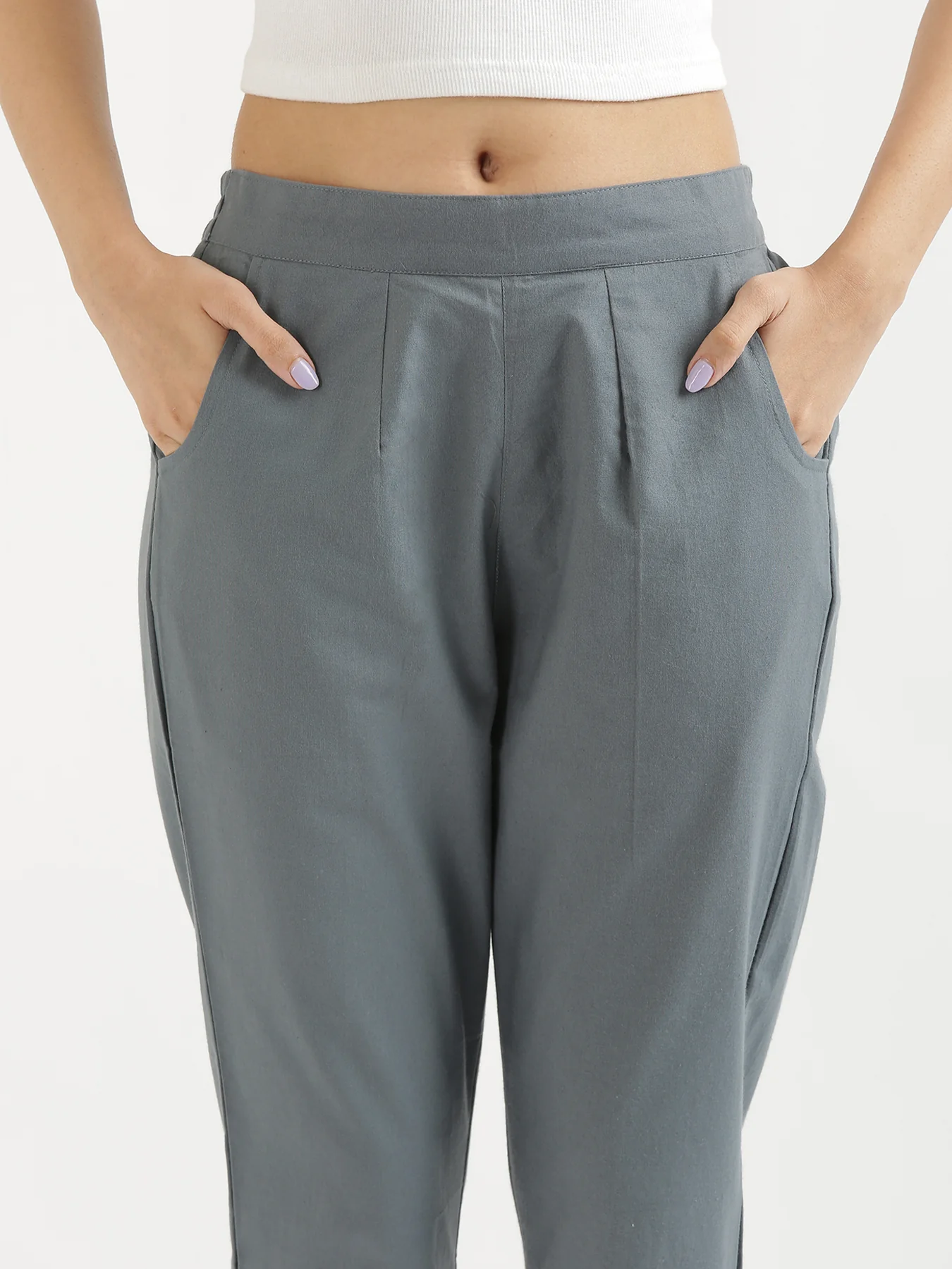 Everyday Cotton Pants - Cement Grey