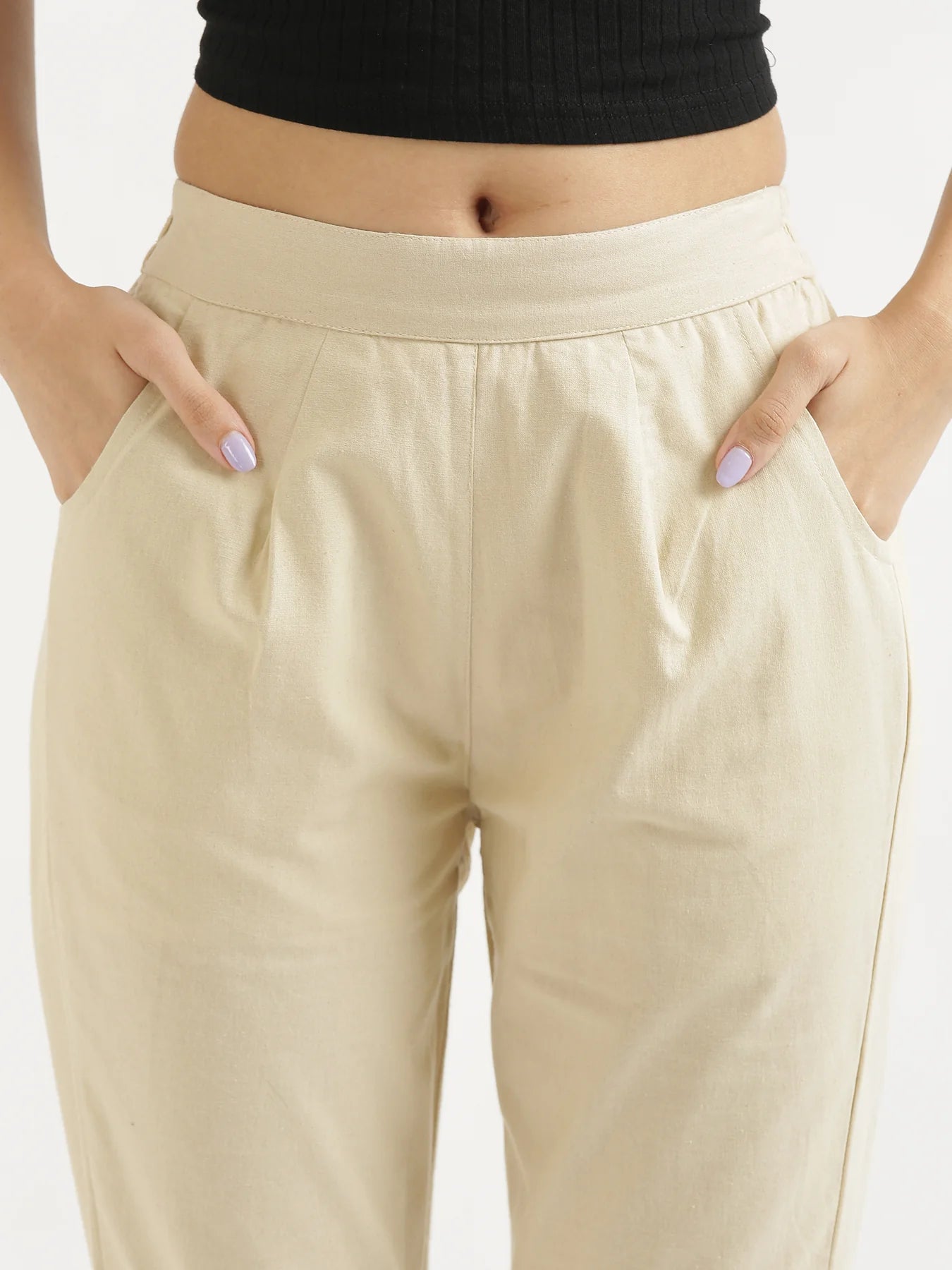 Everyday Cotton Pants - Beige