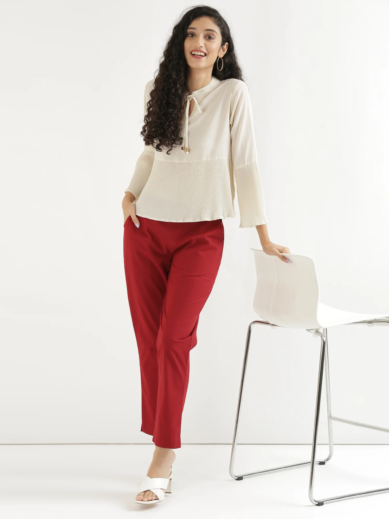 Everyday Cotton Pants - Maroon