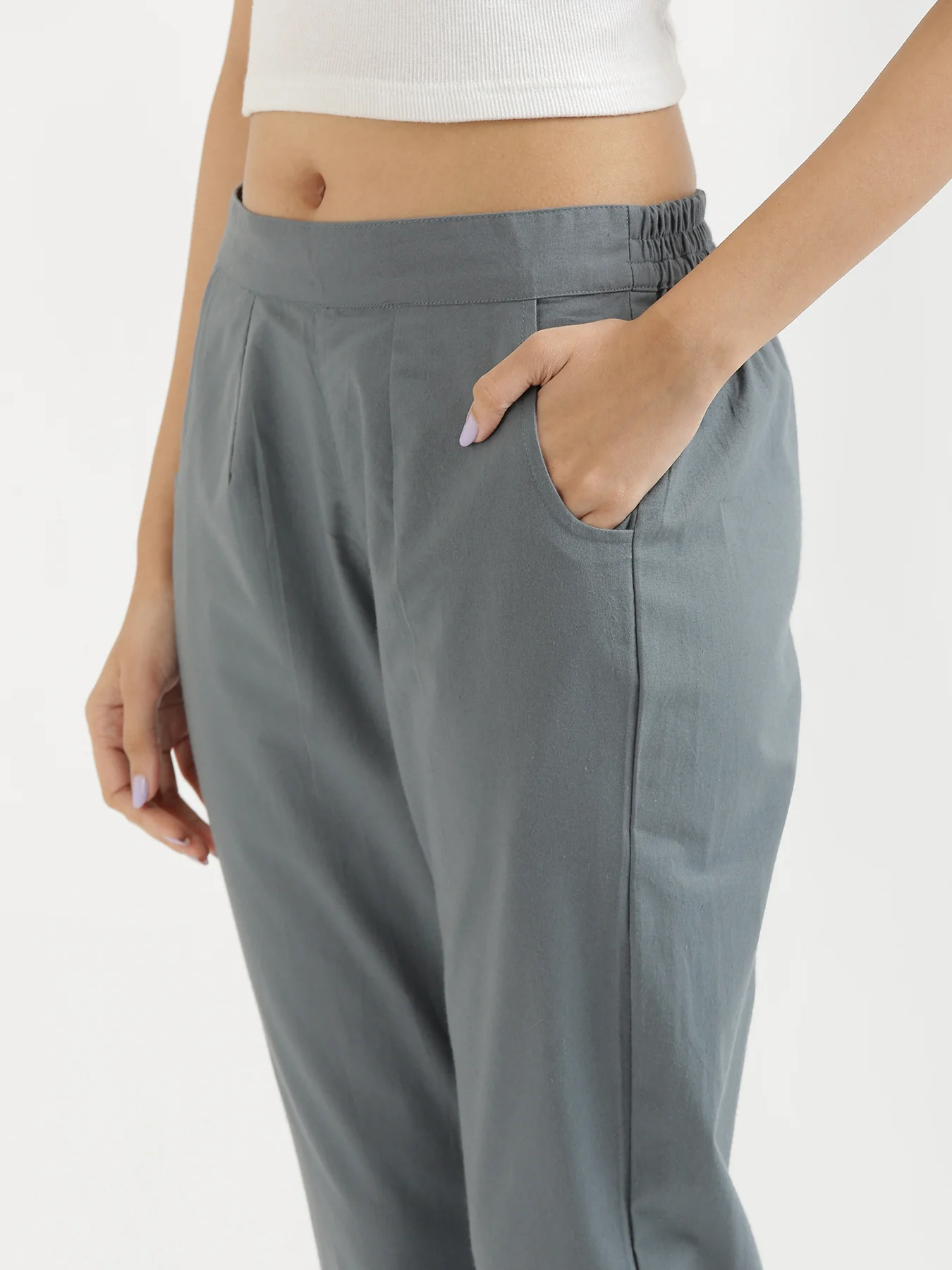 Everyday Cotton Pants - Cement Grey