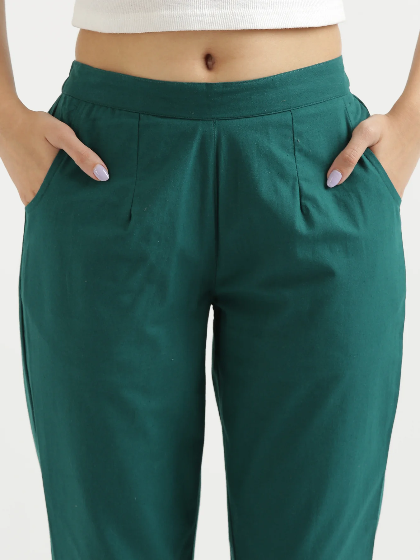 Everyday Cotton Pants - Bottle Green