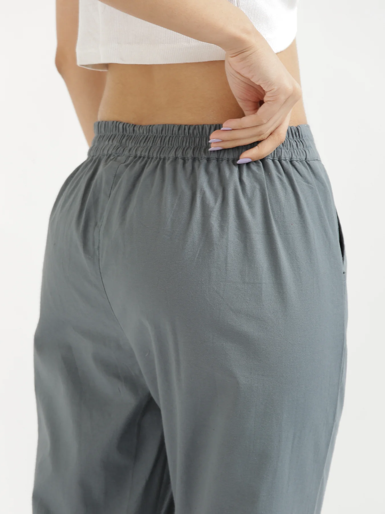 Everyday Cotton Pants - Cement Grey