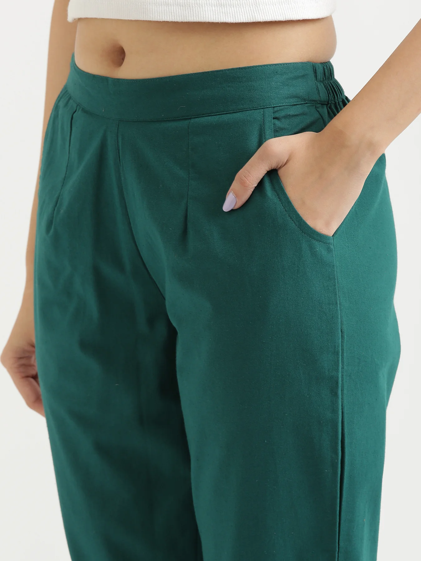 Everyday Cotton Pants - Bottle Green