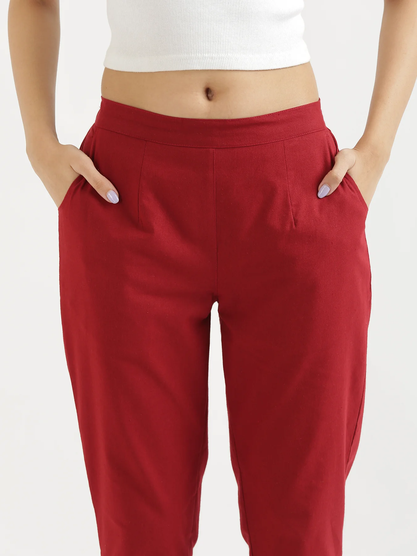 Everyday Cotton Pants - Maroon