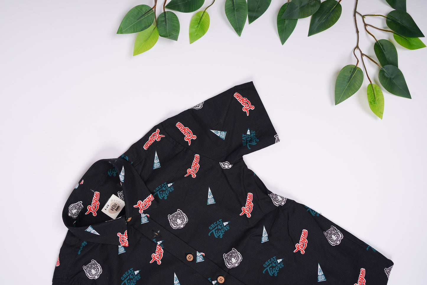 2404LDBSH0107 Boys Shirt Black Half Sleeve