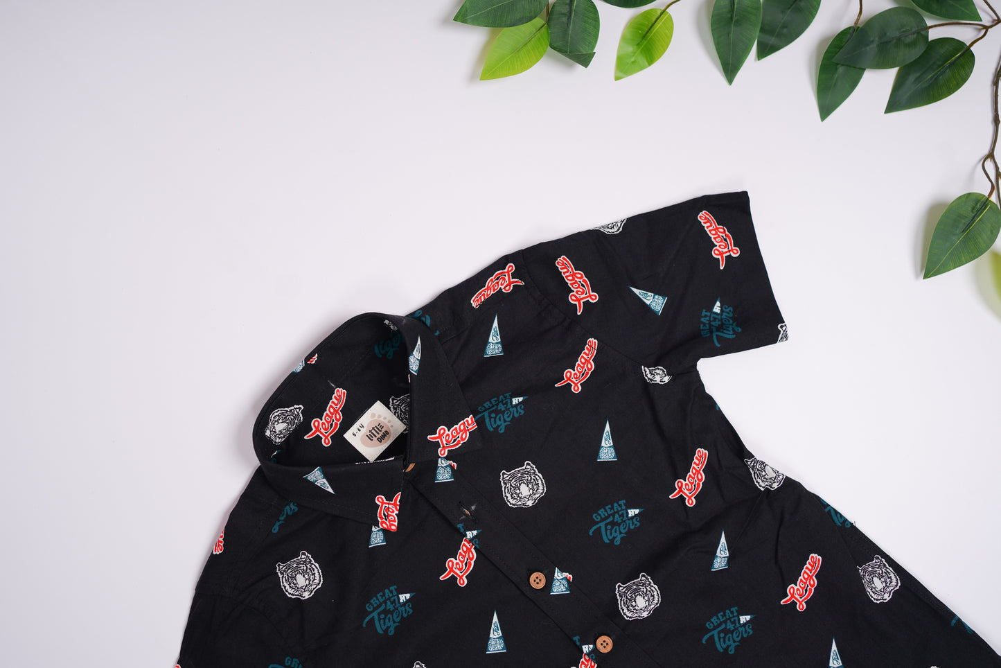 2404LDBSH0107 Boys Shirt Black Half Sleeve