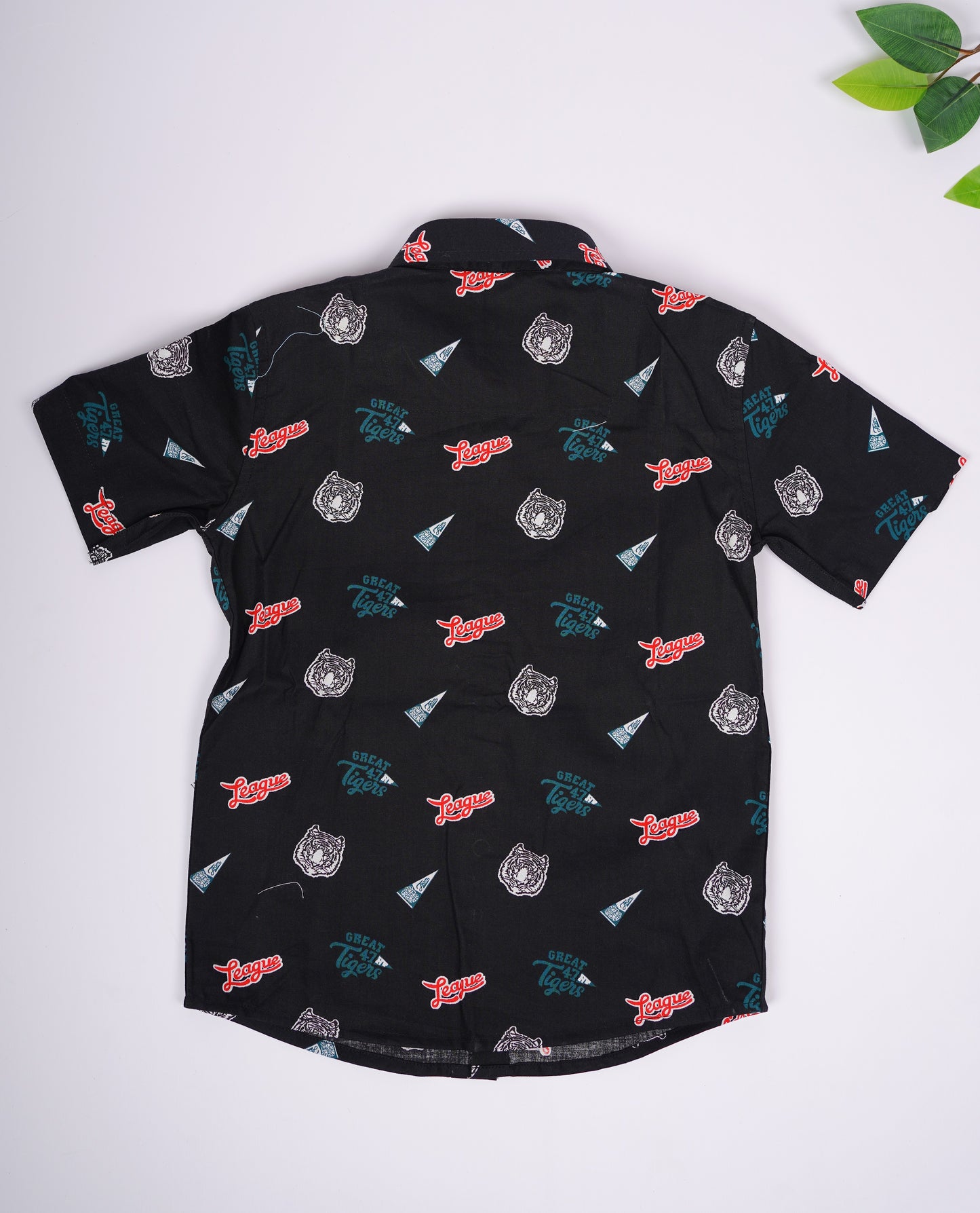 2404LDBSH0107 Boys Shirt Black Half Sleeve