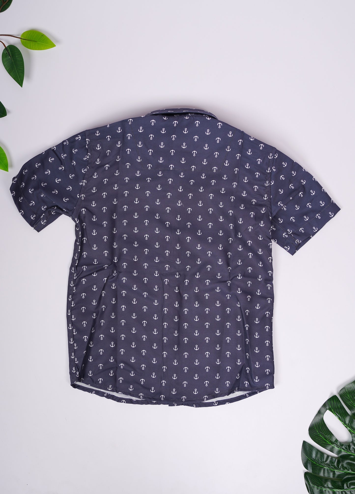 2404LDBSH0101 Boys Shirt Dark Grey Half Sleeve