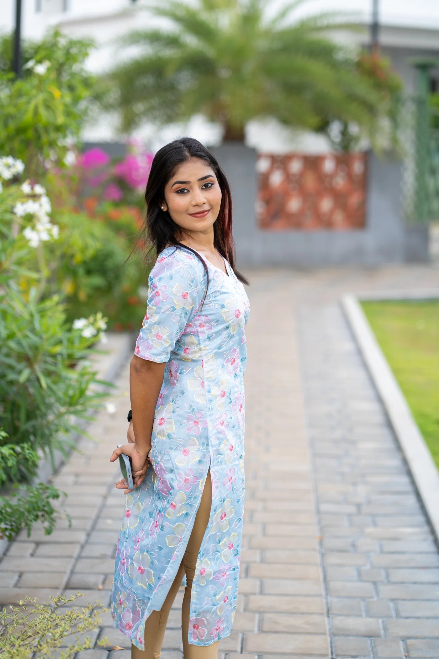 Eilaa - Azzure Blossom Organza Top