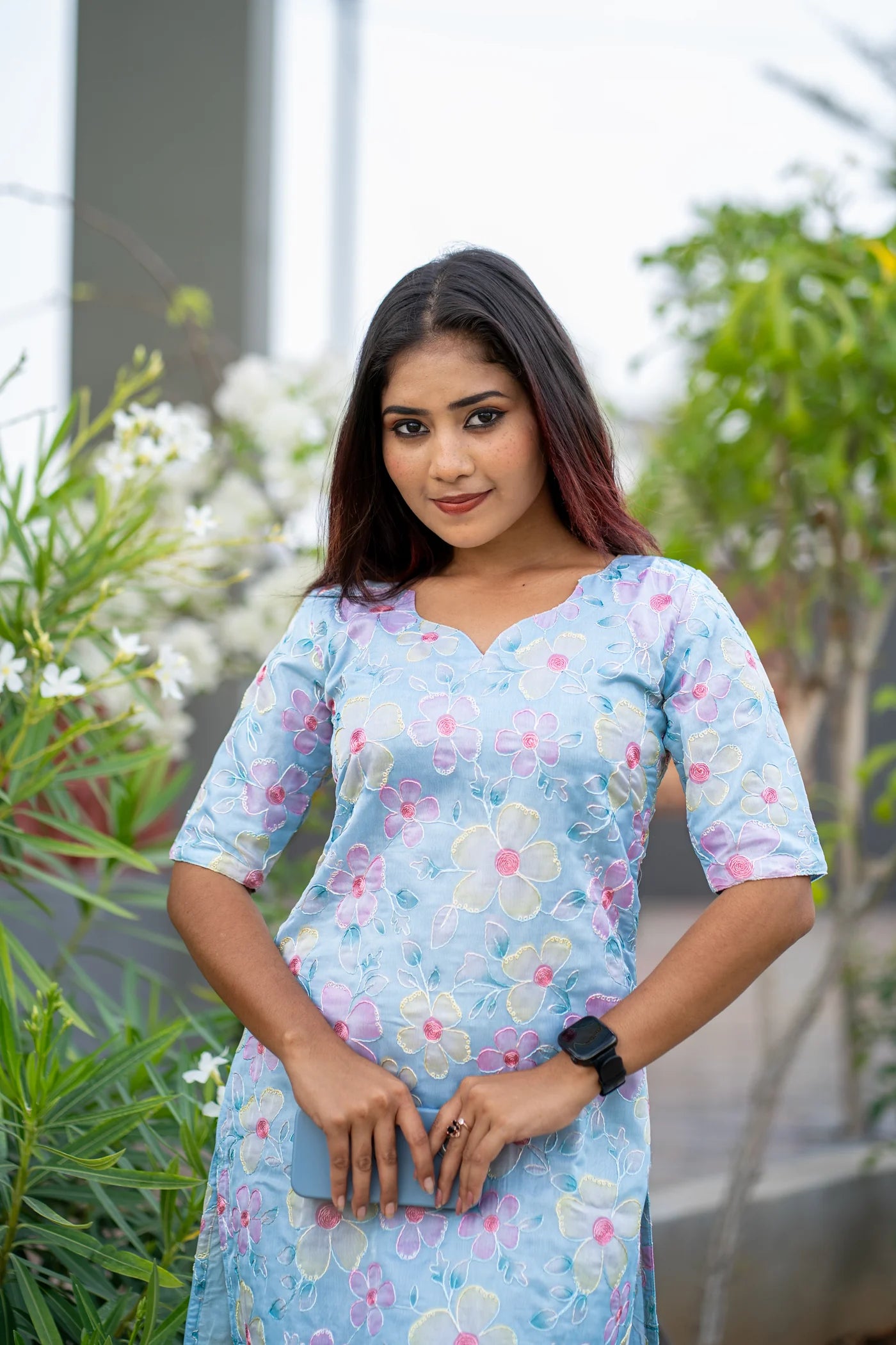 Eilaa - Azzure Blossom Organza Top