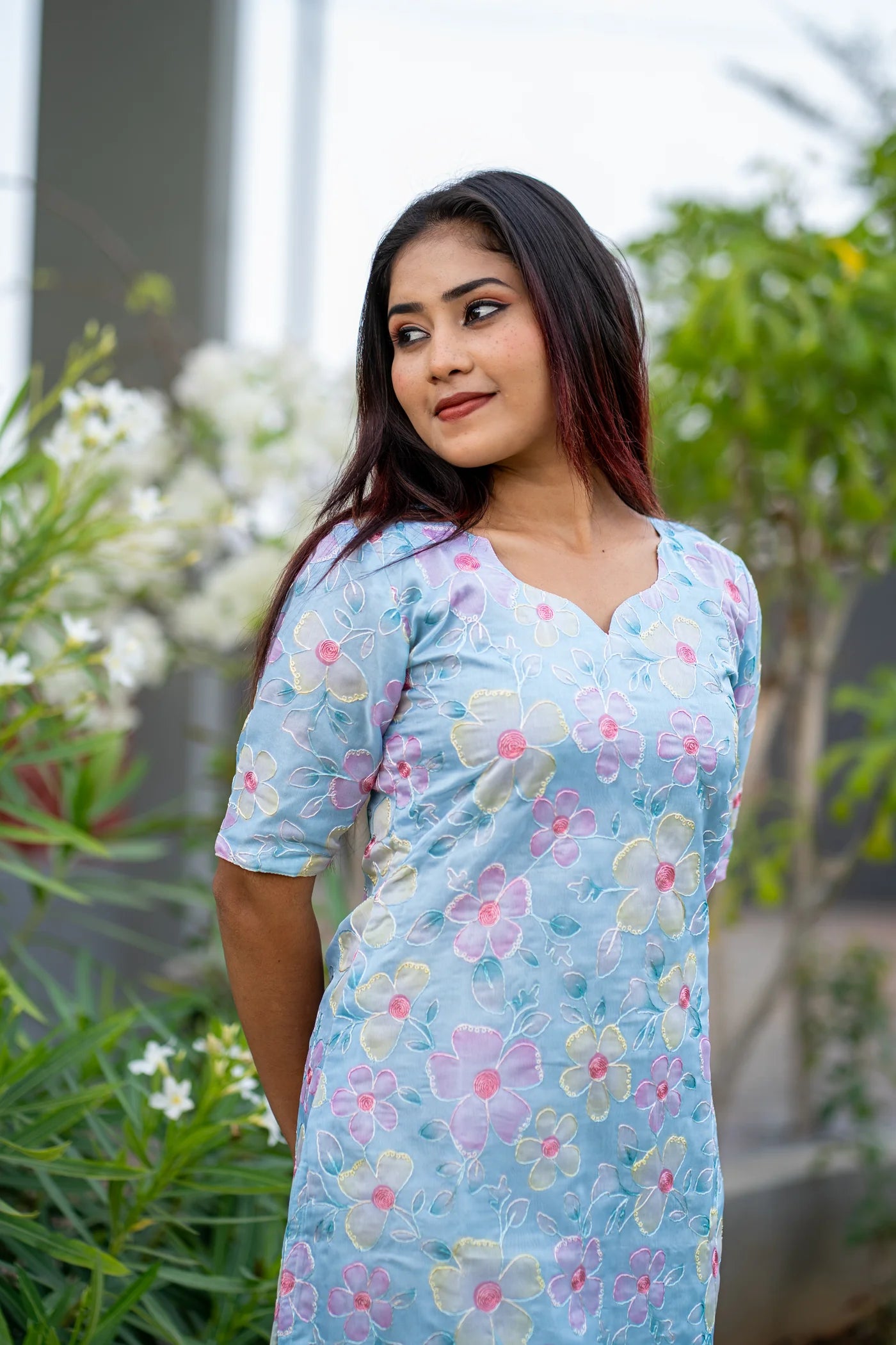 Eilaa - Azzure Blossom Organza Top