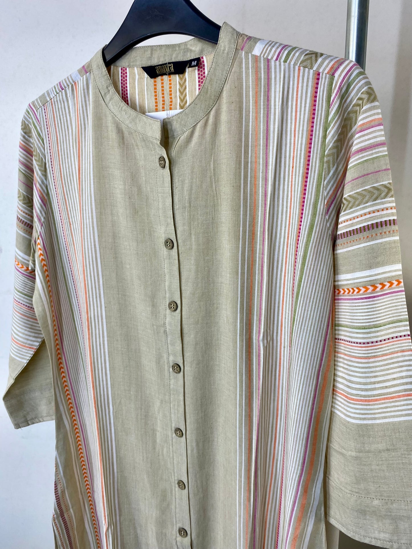 161671BEIGE2 - Womens KURTHI TOP
